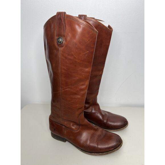 Frye Melissa Button Riding Boot Cognac Brown Women’s Size 9B - Picture 1 of 13